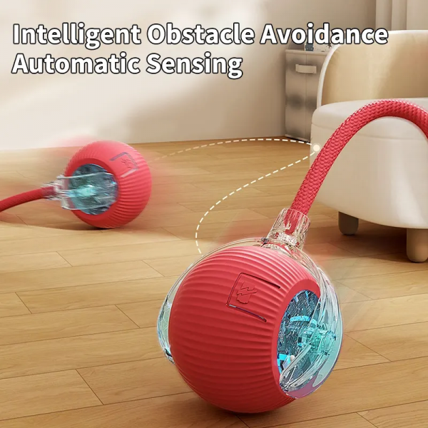 Interactive Smart Ball With Tail Accessories Rolling on Carpet Fast Indestructable Rolling Smart Cat Toys - Image 3