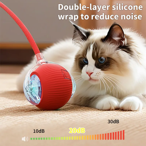 Interactive Smart Ball With Tail Accessories Rolling on Carpet Fast Indestructable Rolling Smart Cat Toys - Image 2