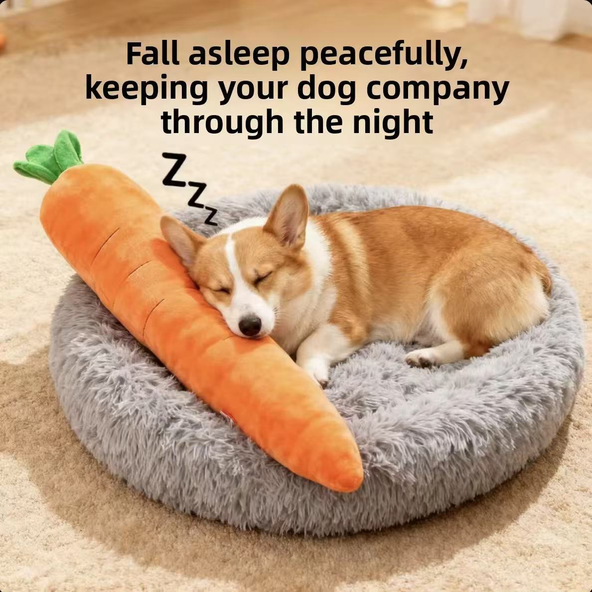 Pet Carrot Craze! Premium Plush Dog Toy – Soft & Fluffy, Just Like a Crisp Fresh Carrot! Built-in squeaker: squeeze it, and your pup goes crazy with joy~ Cute modern cartoon style, bite-resistant and ultra-durable. Daily play, boredom buster, teething helper – all in one! Your fur baby’s exclusive "veggie buddy" – looks AND toughness, double the awesome! - Image 4